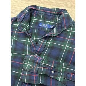 Ralph Lauren Medium Men's Long Sleeve Button Up Shirt‎ Plaid Flannel Slimming